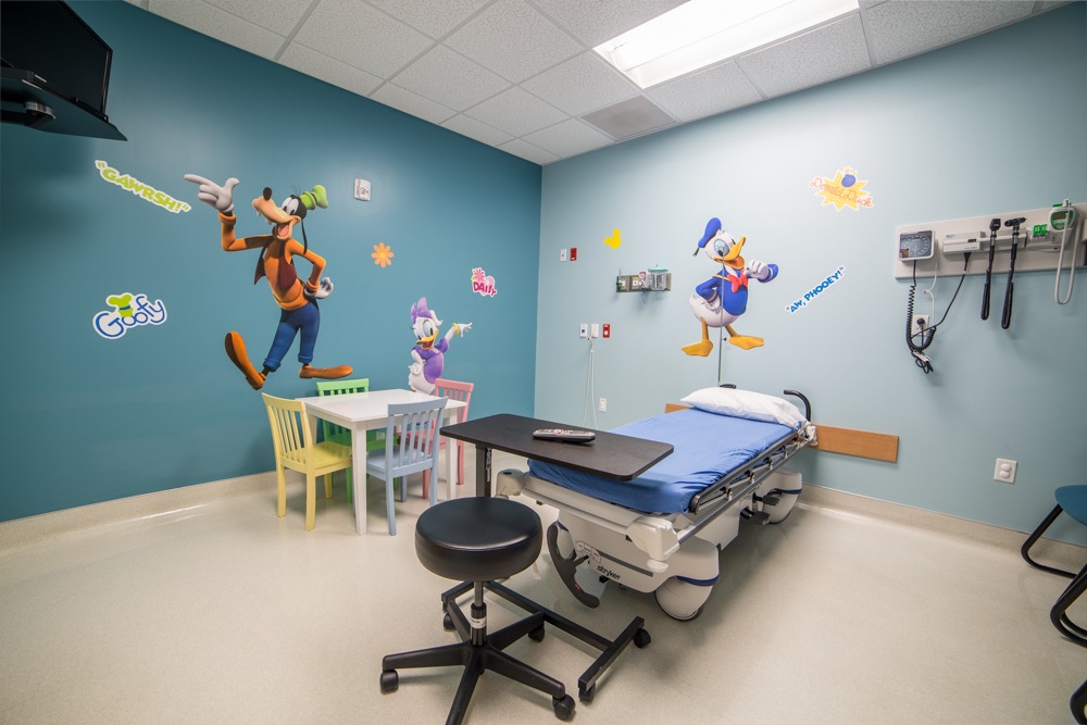 pediatric room with characters
