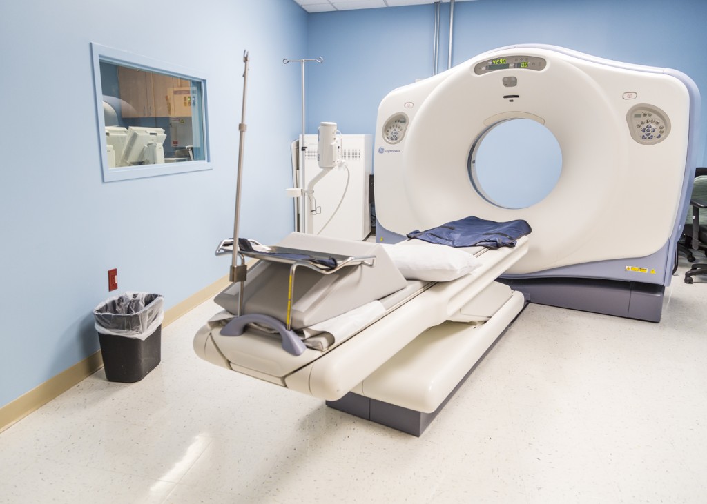 ct scan with accessories in emergency center