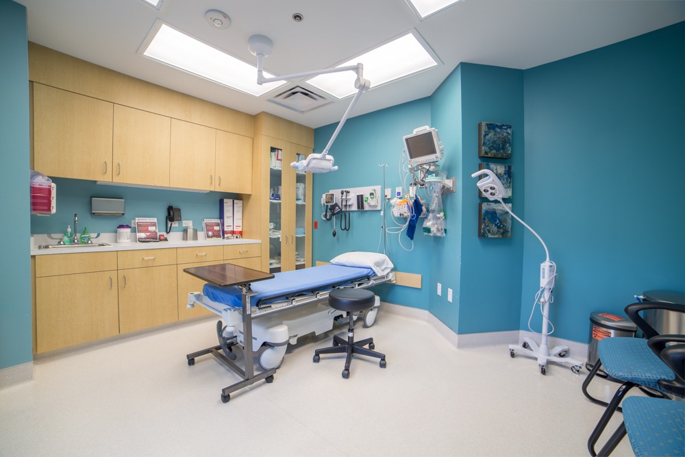 emergency center room with medical equipment