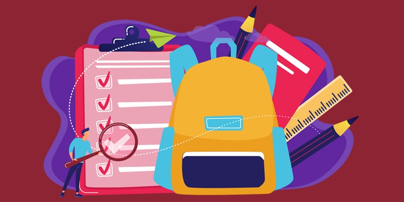 Checklist, Backpack, Paper, Notepad, back to school supplies
