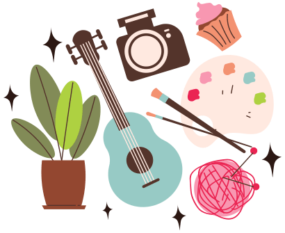 hobbies: guitar, plants, photography, baking, sewing, art