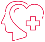 icon mental health - head outline with a heart
