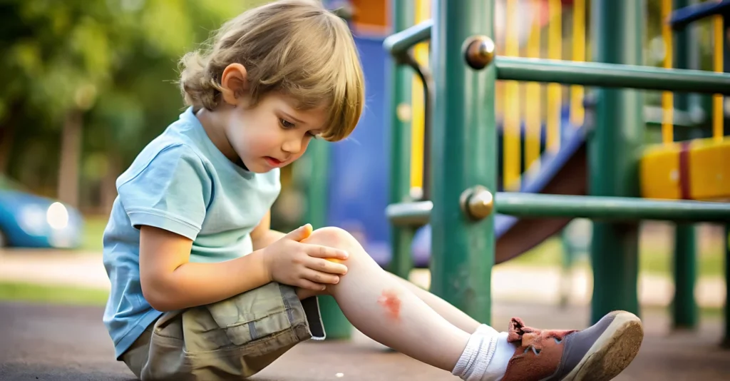 kids-bruised-leg-playground-accident-innocence-pain
