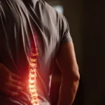 Man experiencing spinal stenosis back pain